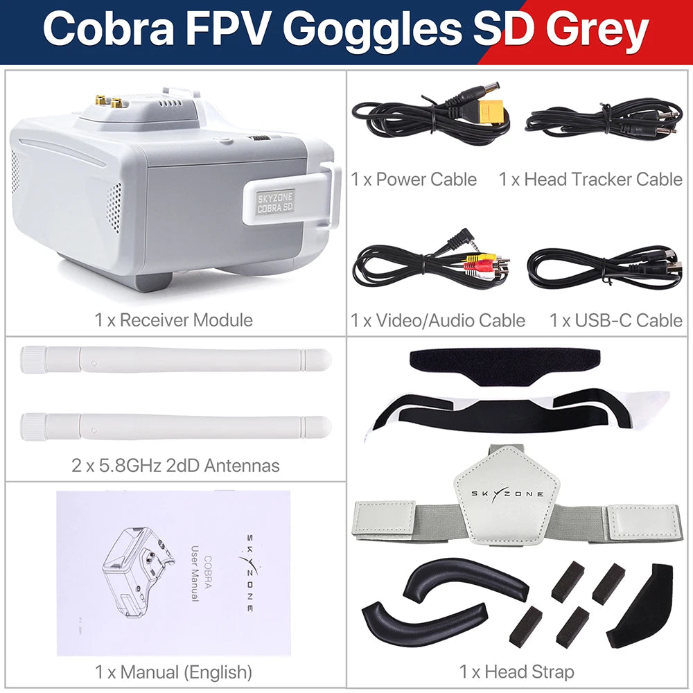 FPV Goggles with 4.3in 800x480 Screen and 5.8GHz 48CH Receiver