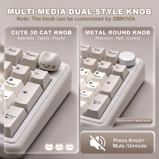 Wireless QMK VIA Mechanical Keyboard RGB Hot Swap Beige