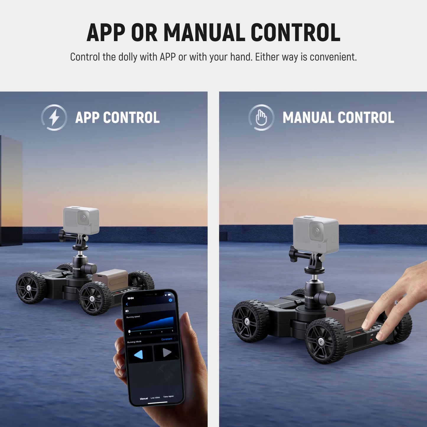 App Controlled Motorized Camera Slider Dolly for Cameras