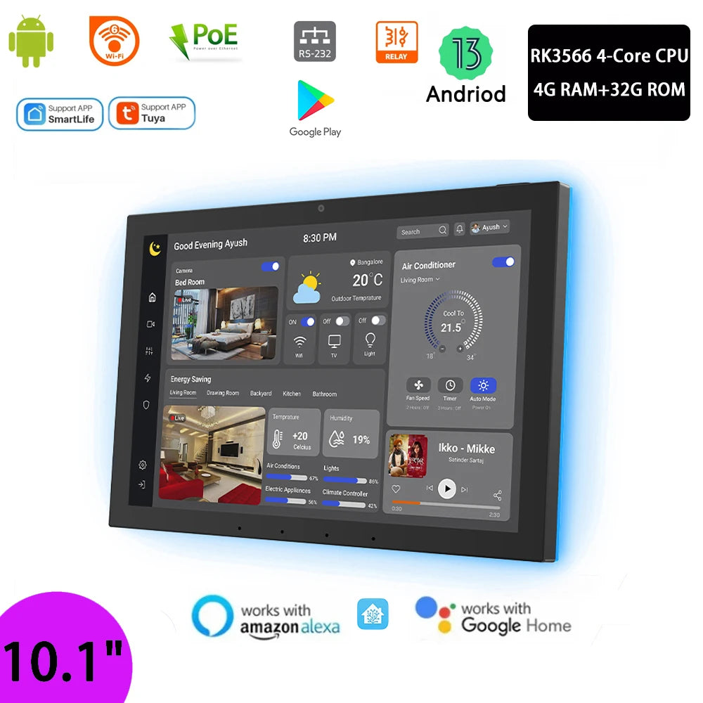 10.1" 4G 32G Android POE Tablet Smart Home Control Black