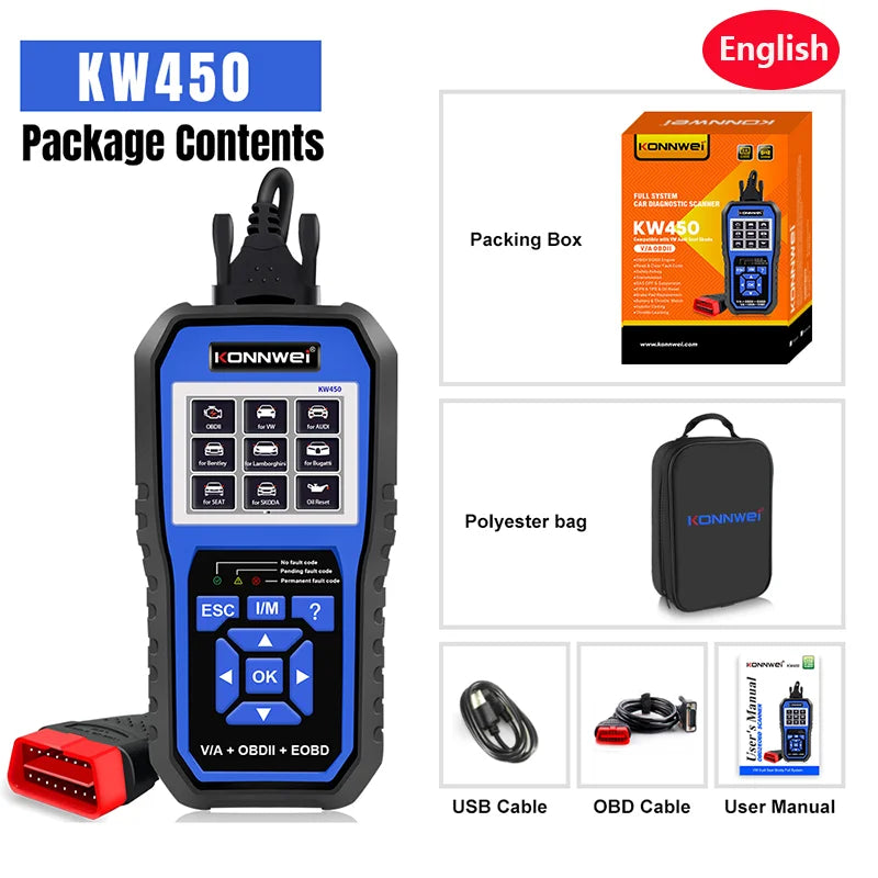 Professional VAG OBD2 Scanner ABS SRS DPF TPMS EPB Reset
