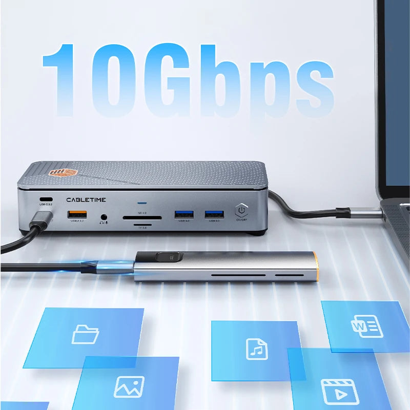 USB-C Docking Station with SSD Enclosure 4K HDMI PD 100W