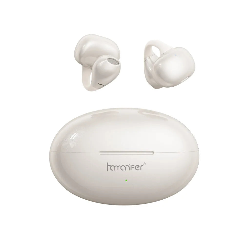 White Rechargeable Bluetooth Gaming and Sports Earphones