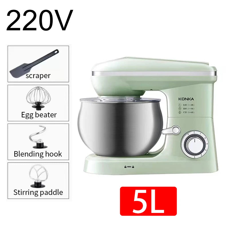 5L Multifunction Stand Mixer Dough Kneading Green