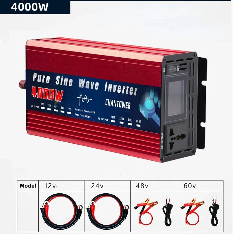 4000W Pure Sine Wave Power Inverter 72V to 220V