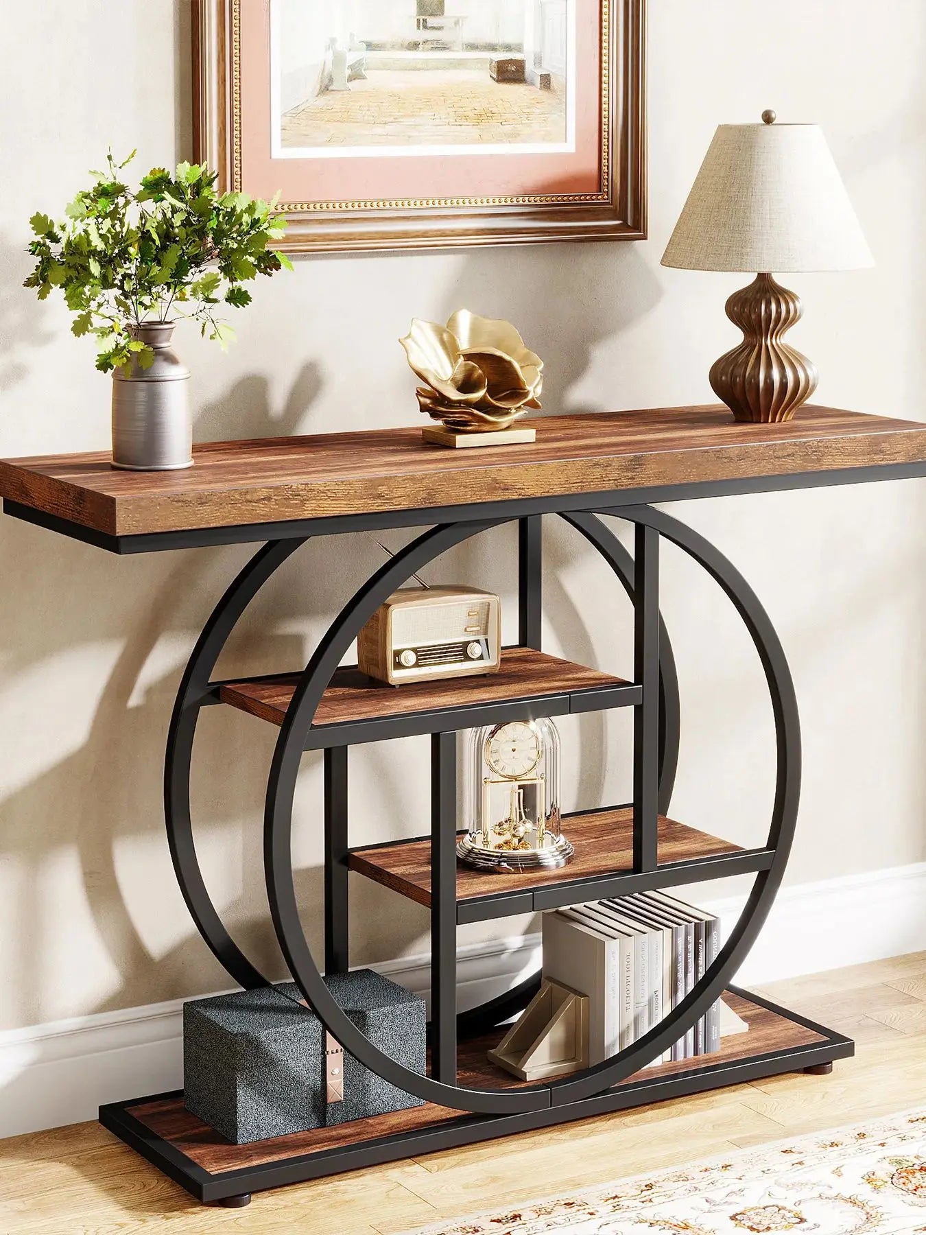 Entryway Sofa Table Dark Brown