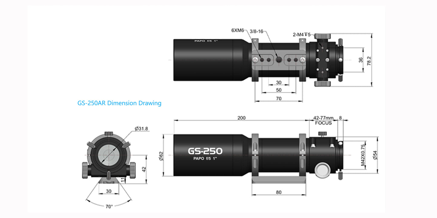 250mm Astronomical Guide Star Scope Imaging