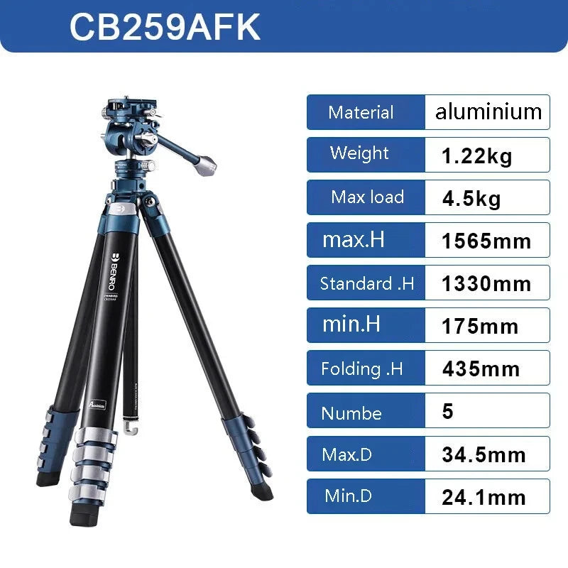 Professional Camera Tripod Aluminum Head Single Handle