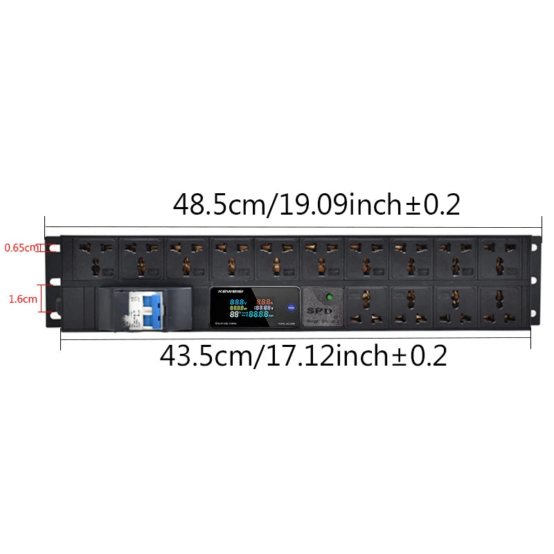 14-Socket Surge Protector Power Strip with 2M Cable
