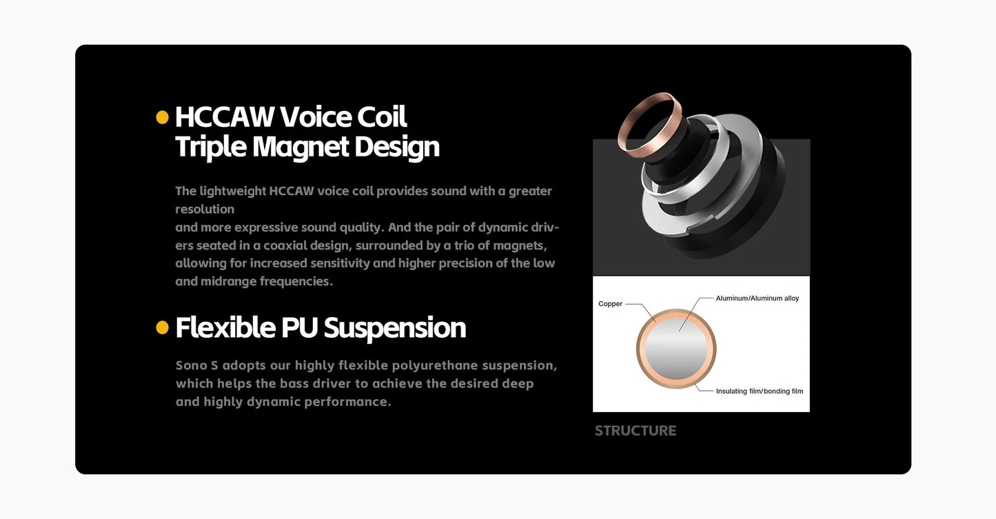 Wired Hi-Res Audio Earbuds with 2DD+1BA Silver