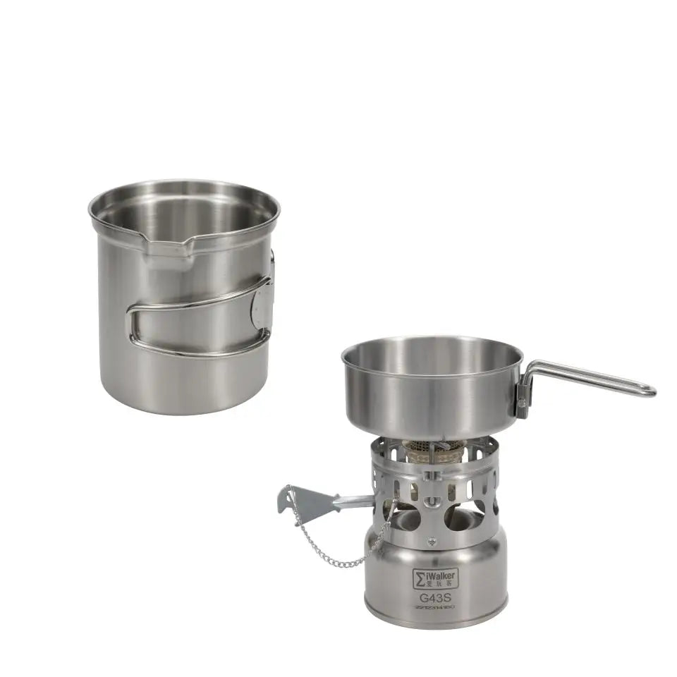 Portable Camping Cooking Set with Gas Stove & Pots