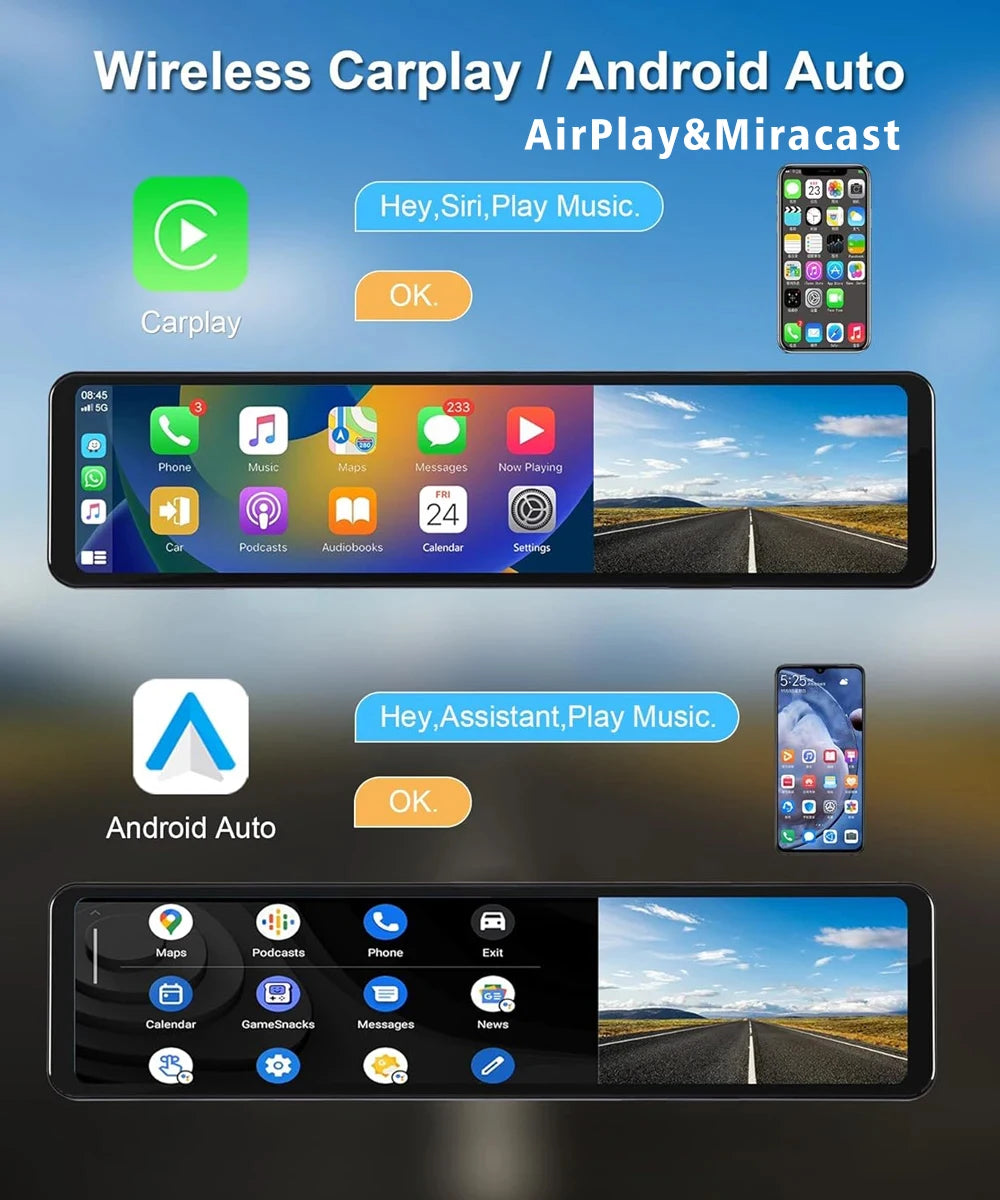 Smart 4K Dash Cam with Android Auto and 32GB