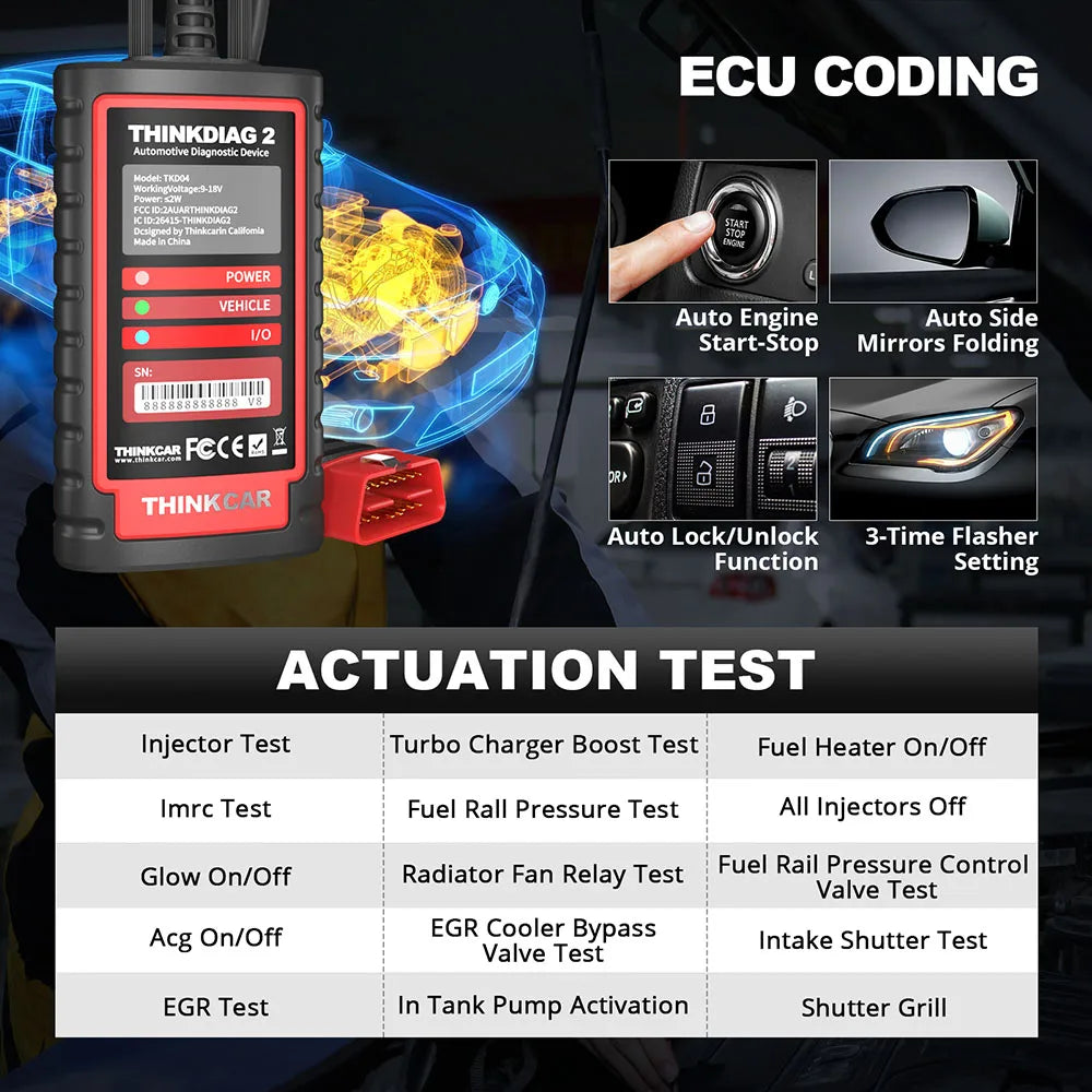 Thinkdiag 2 Bluetooth OBD2 Code Reader with ECU Coding