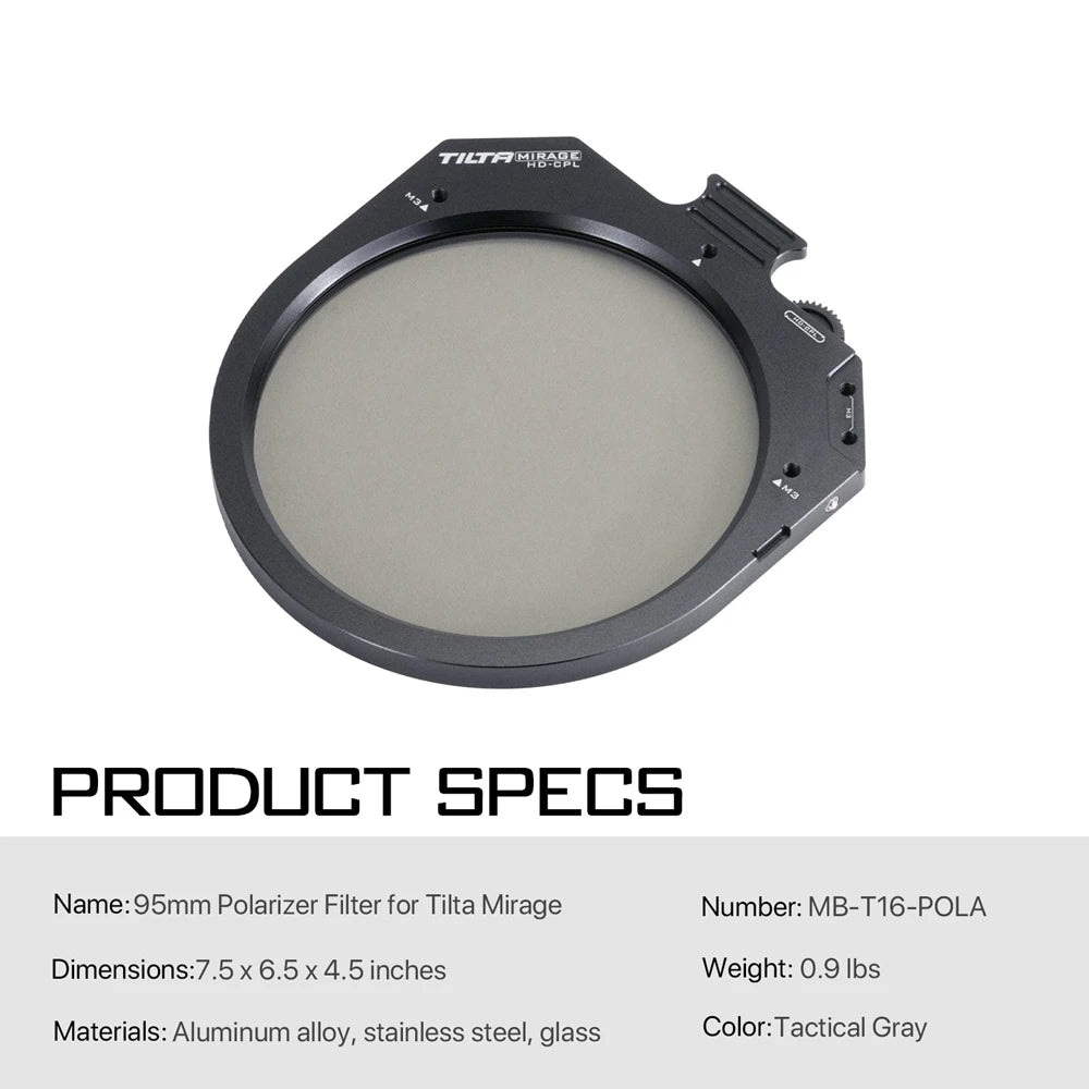 95mm Polarizer Filter for for Tilta Mirage