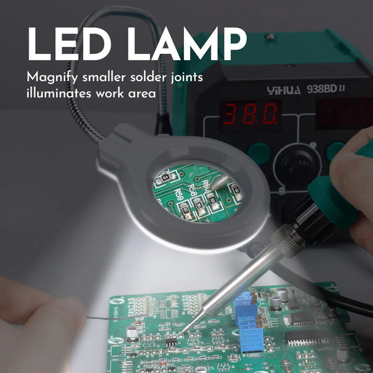 740W Hot Air Rework Soldering Station with LED Lamp