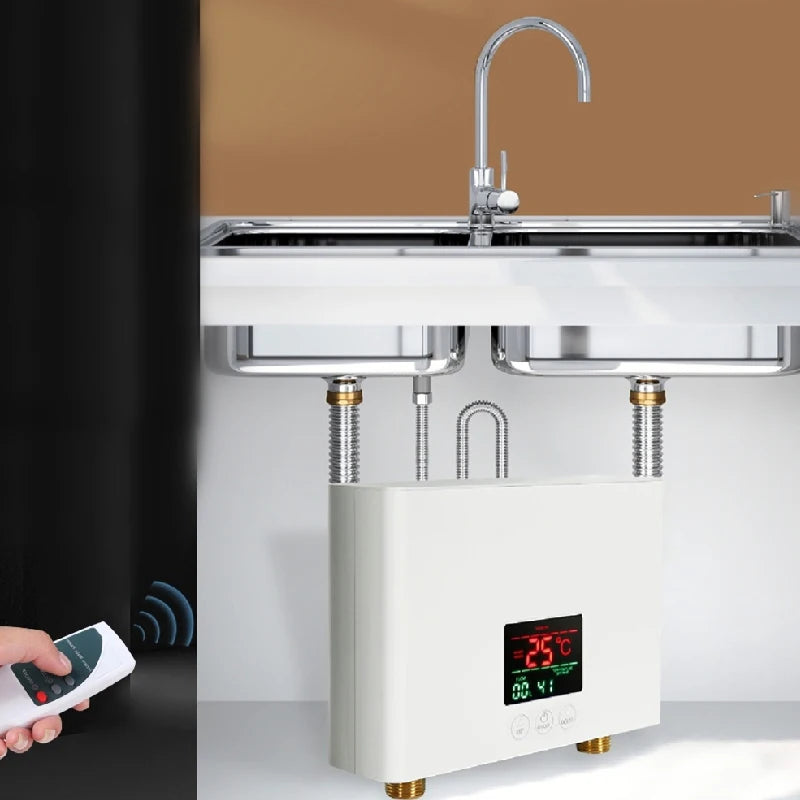 White Tankless Water Heater 5500W Quick Heating