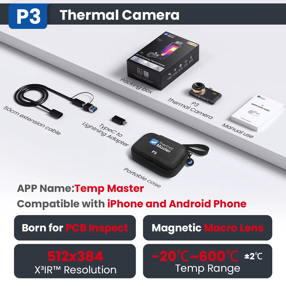 iPhone & Android P3 Thermal Camera with Macro Lens