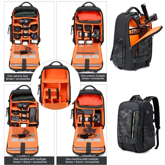 Portable Canvas Camera Bag for DSLR and Accessories Orange