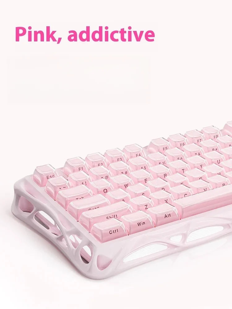 RGB Mechanical Gaming Keyboard Bluetooth & Wired Pink