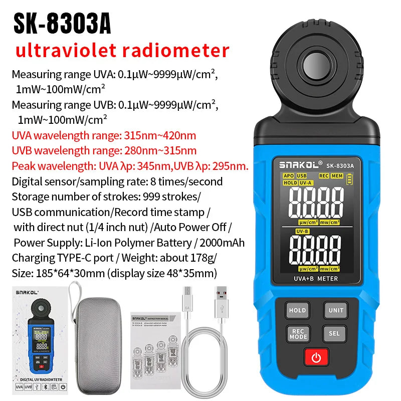 Digital Light Meter Lux Tester for Plants and Grow SK-8303A
