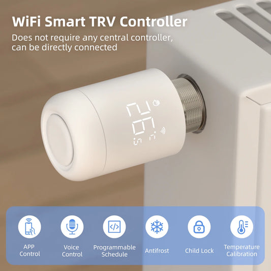 6PC WiFi TRV Radiator Valve Smart Temperature Controller