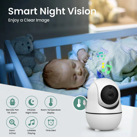 7 Inch HD Baby Monitor with 4X Zoom PTZ Camera