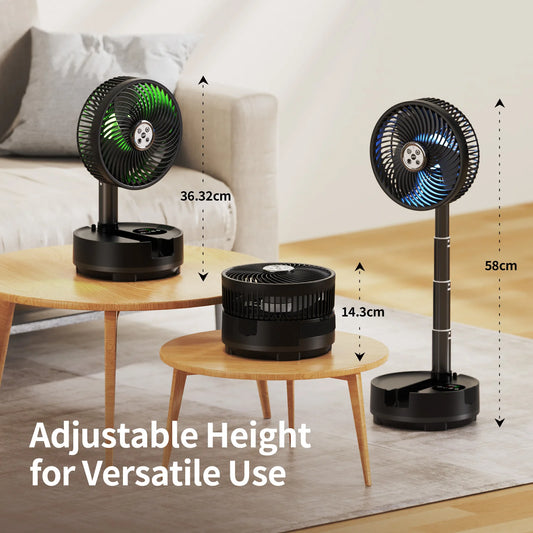Portable Folding Fan 20000mAh Rechargeable with Remote