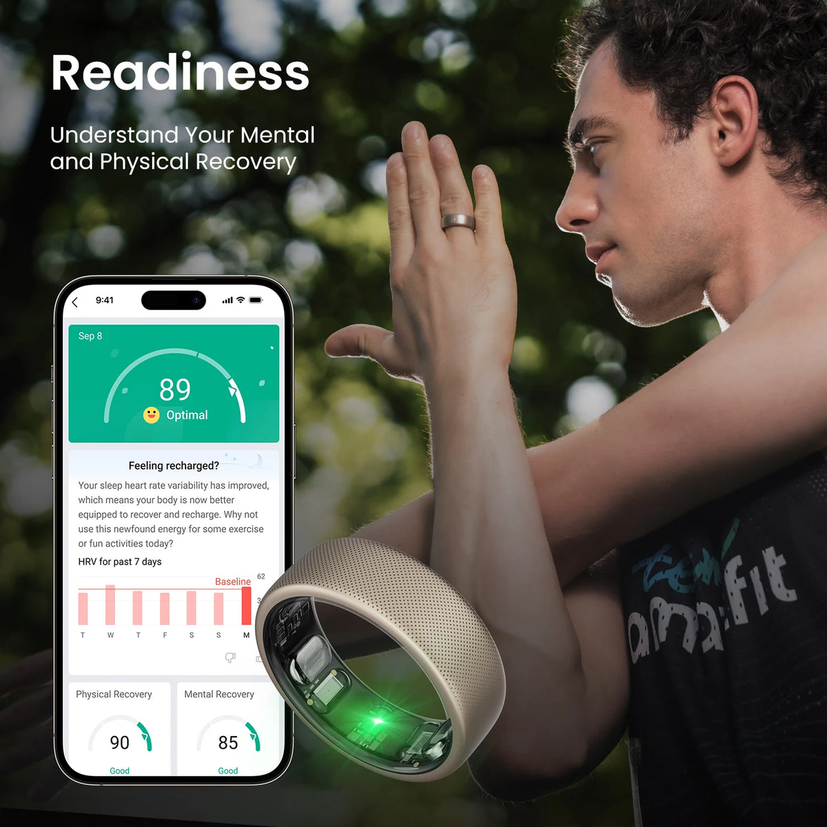 Smart Fitness Tracker New Helio Ring Size 8