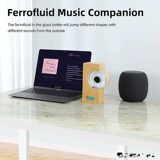 Rechargeable Ferrofluid Rhythm Lamp Speaker Display Yellow