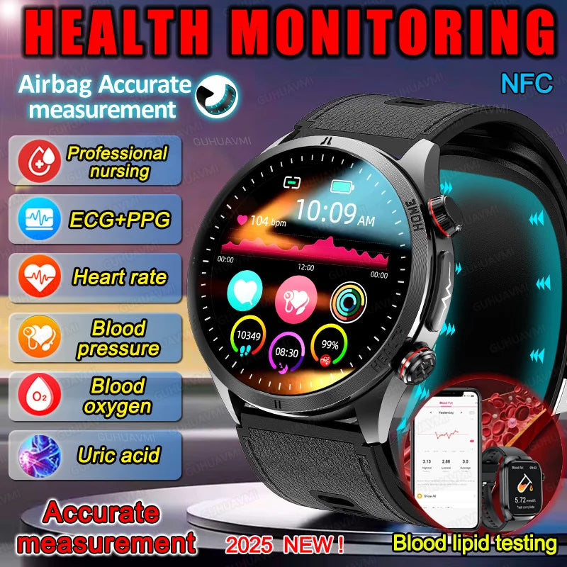 Intelligent ECG Health Leather Watch