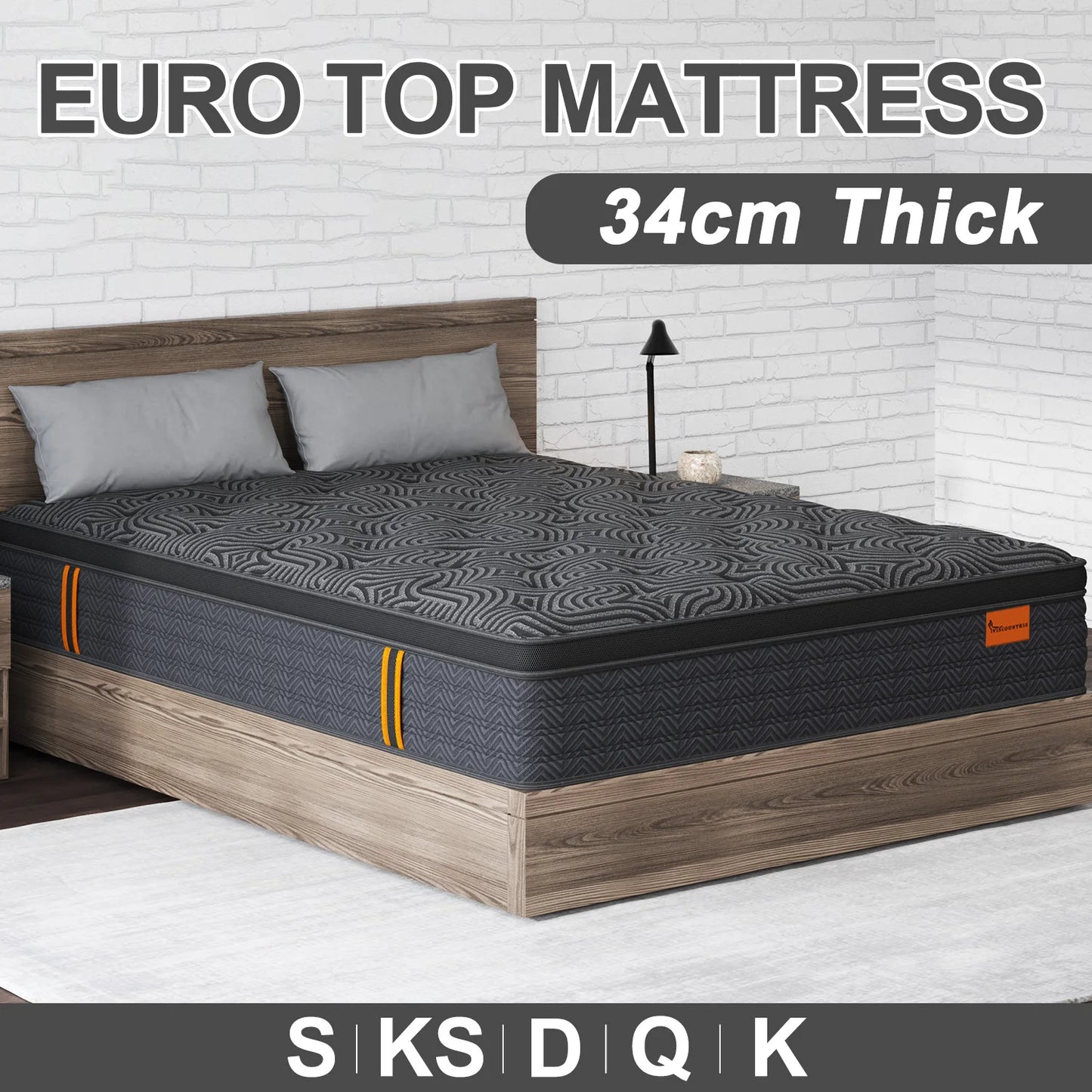 Queen Size 34cm Medium Firm Euro Top Mattress