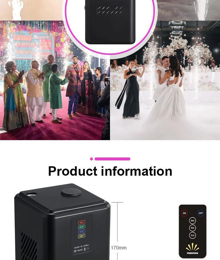 Portable Spark Fountain Machine for Weddings Parties Concerts White