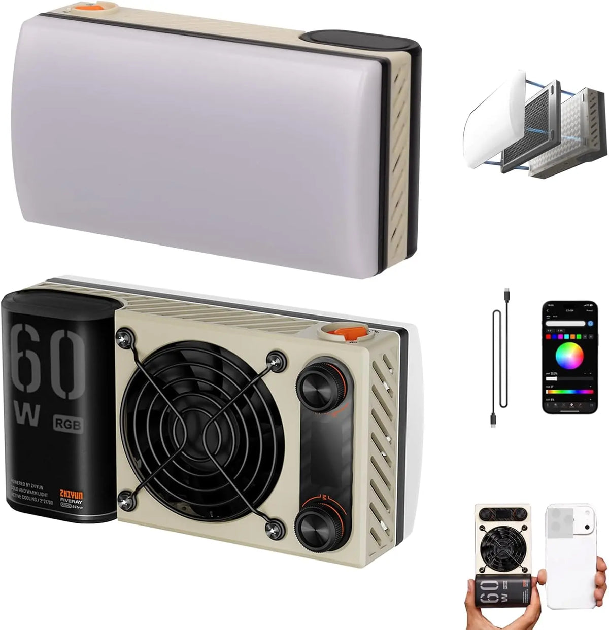 60W Portable LED Camera Light for Video Recording