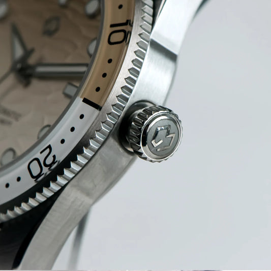 Mechanical 40mm Diver Watch Luminous Sapphire Coffee Strap