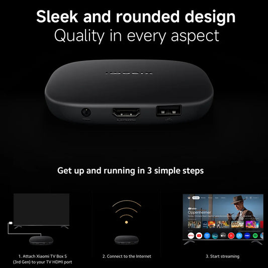 Xiaomi TV Box S 3rd Gen 4K Ultra HD with Voice Control & WiFi 6