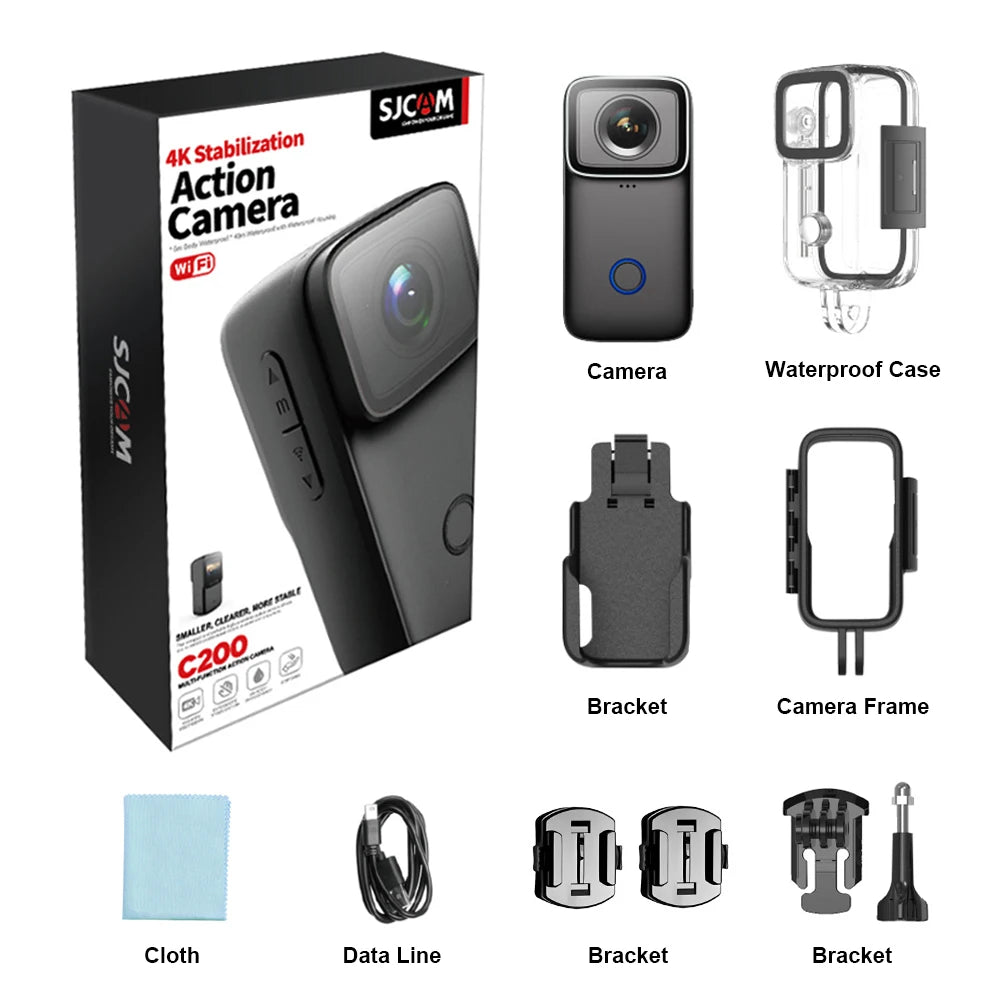 Action Camera Gyro EIS Slow Motion C200 4K