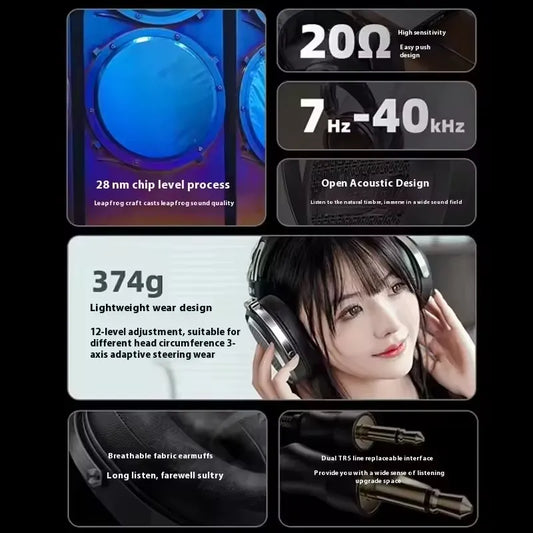 Professional Studio Headphones with Open-Back Planar Design