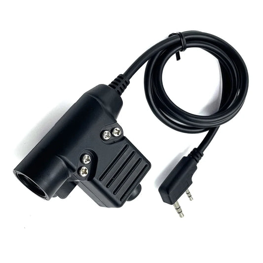 Electronic Tactical Hearing Protection Headset with PTT Adapter