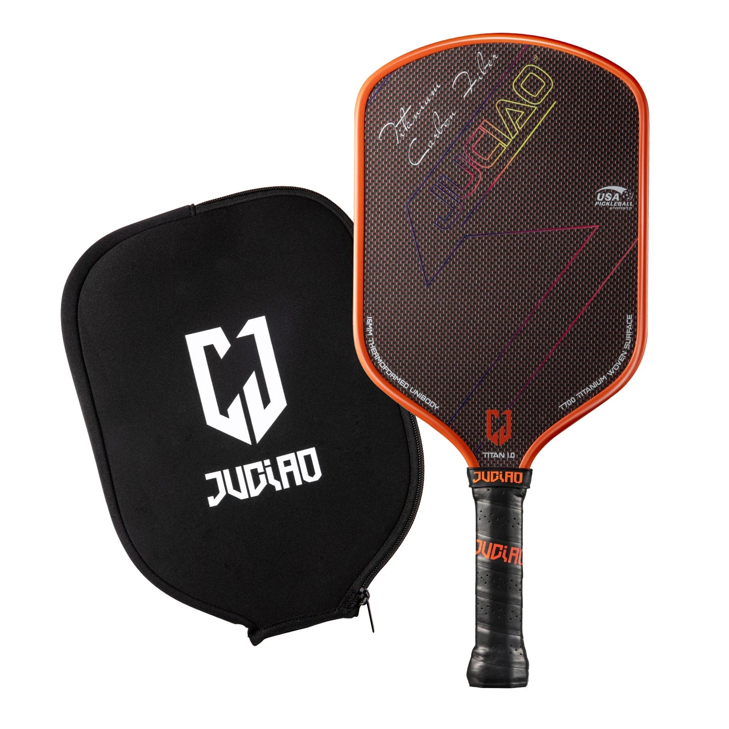 High Performance Orange Pickleball Paddle for Spin and Speed