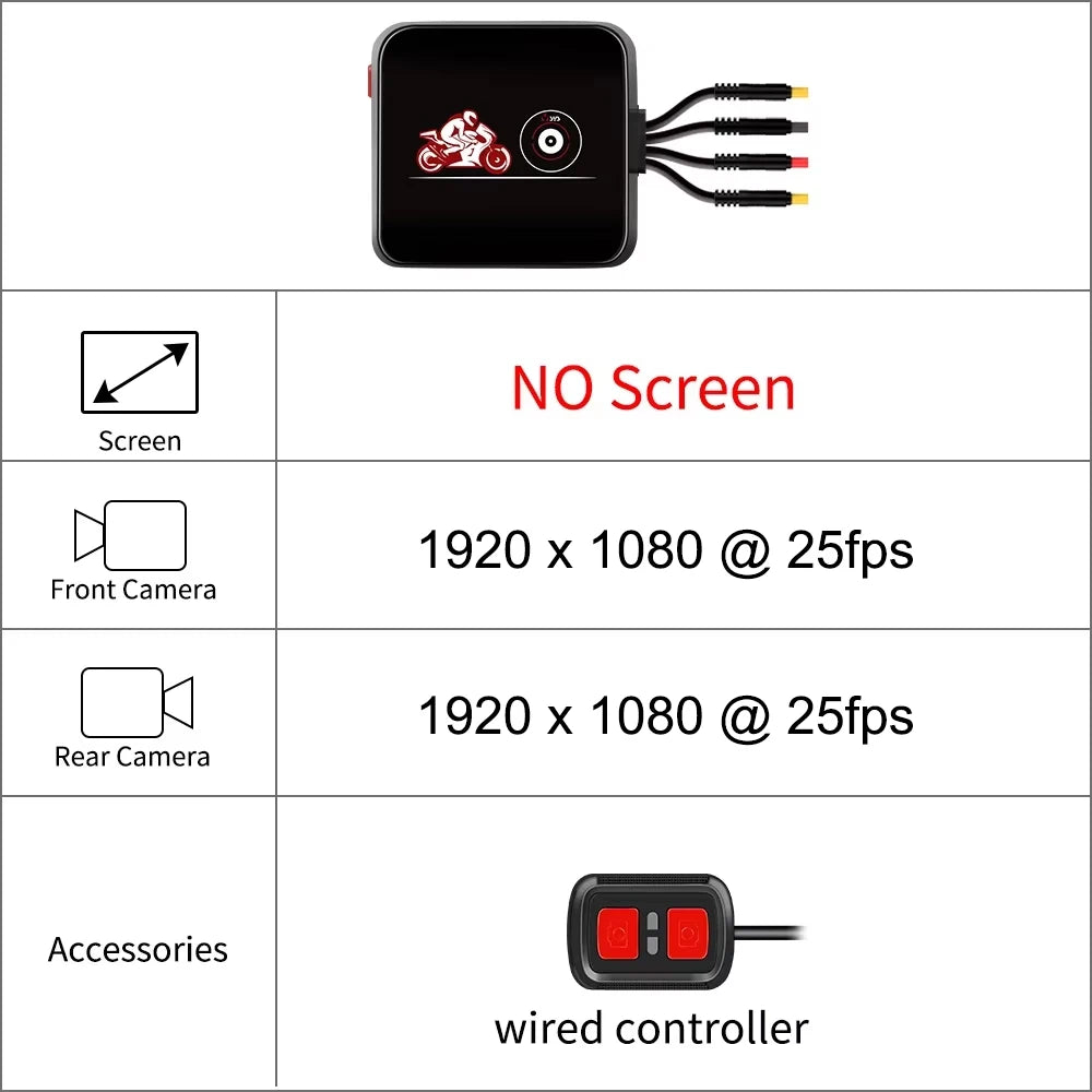 1080p Motorcycle DVR Front Rear Dual Camera Waterproof Night Vision