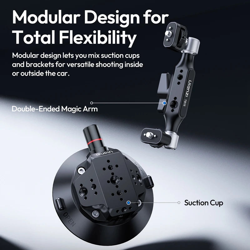 Vehicle-Mount 3-Arm Suction Cup Camera Bracket