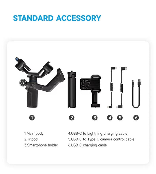 Compact Mini 3 Gimbal with Smooth Stabilization