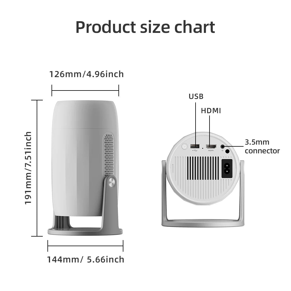 Ultra HD Portable Projector 680ANSI 1080p Home Theater