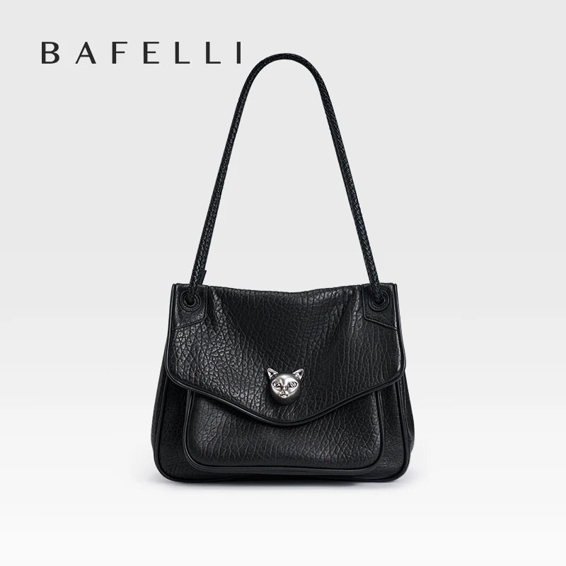 Trendy Black Woven Tote Bag Leather Shoulder Bag