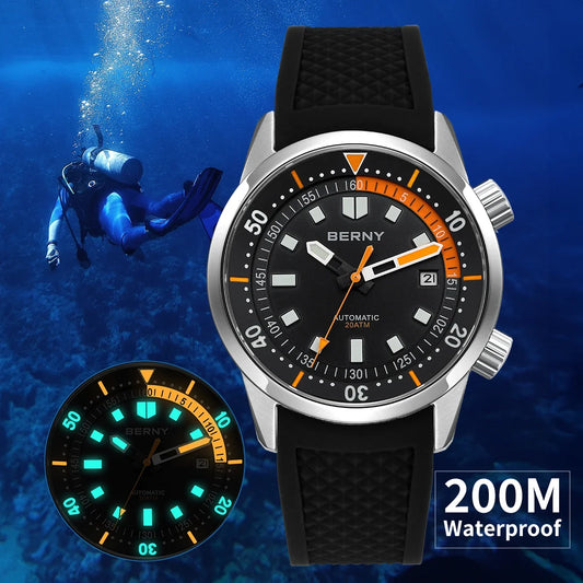 Men’s Stainless Steel Diver Watch 42mm Green Dial