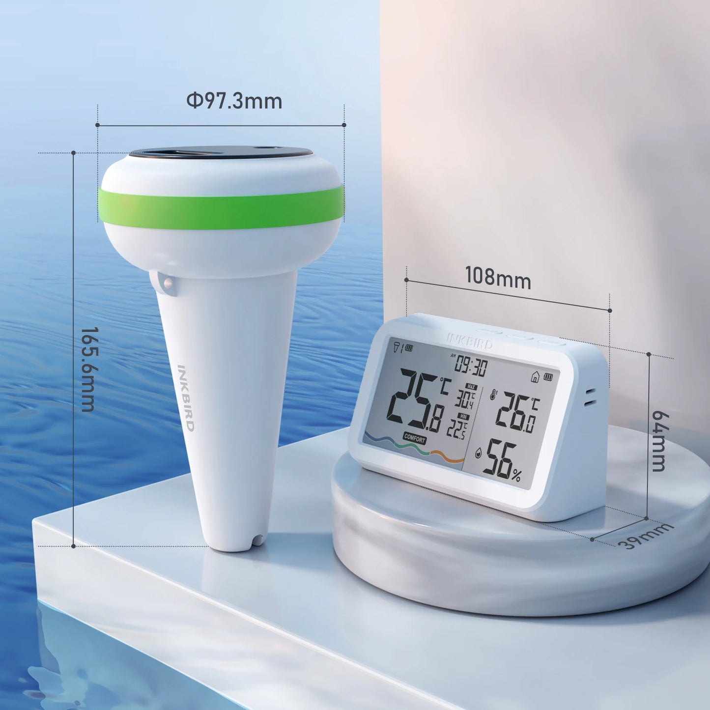 Solar Wireless Pool Thermometer with 300m Range