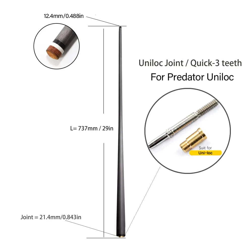 High-Quality Universal Carbon Fiber Pool Cue Shaft