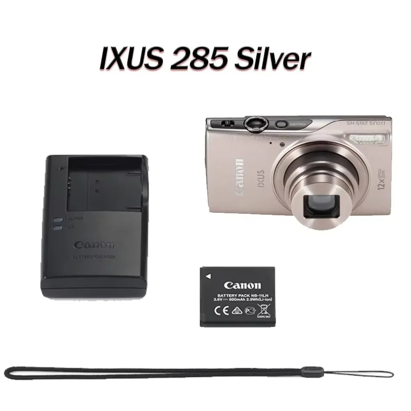 Canon IXUS 285 Silver Digital Camera 12x Zoom 25mm Wide Angle