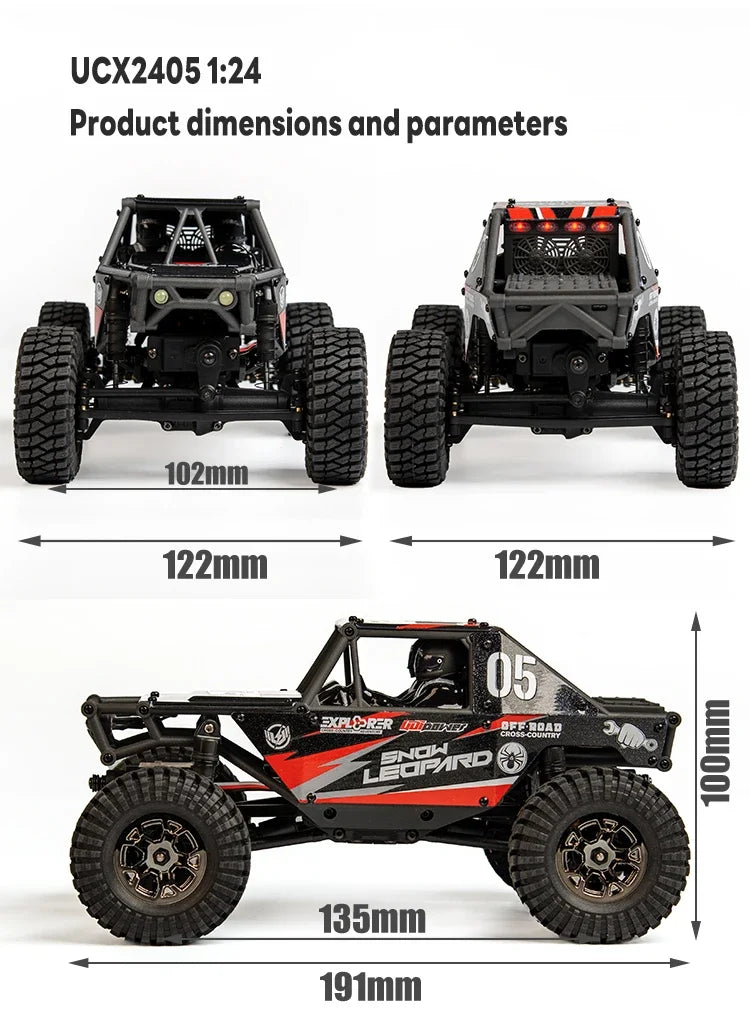 Mini RC Rock Crawler Brushed Motor 4WD Off Road Black