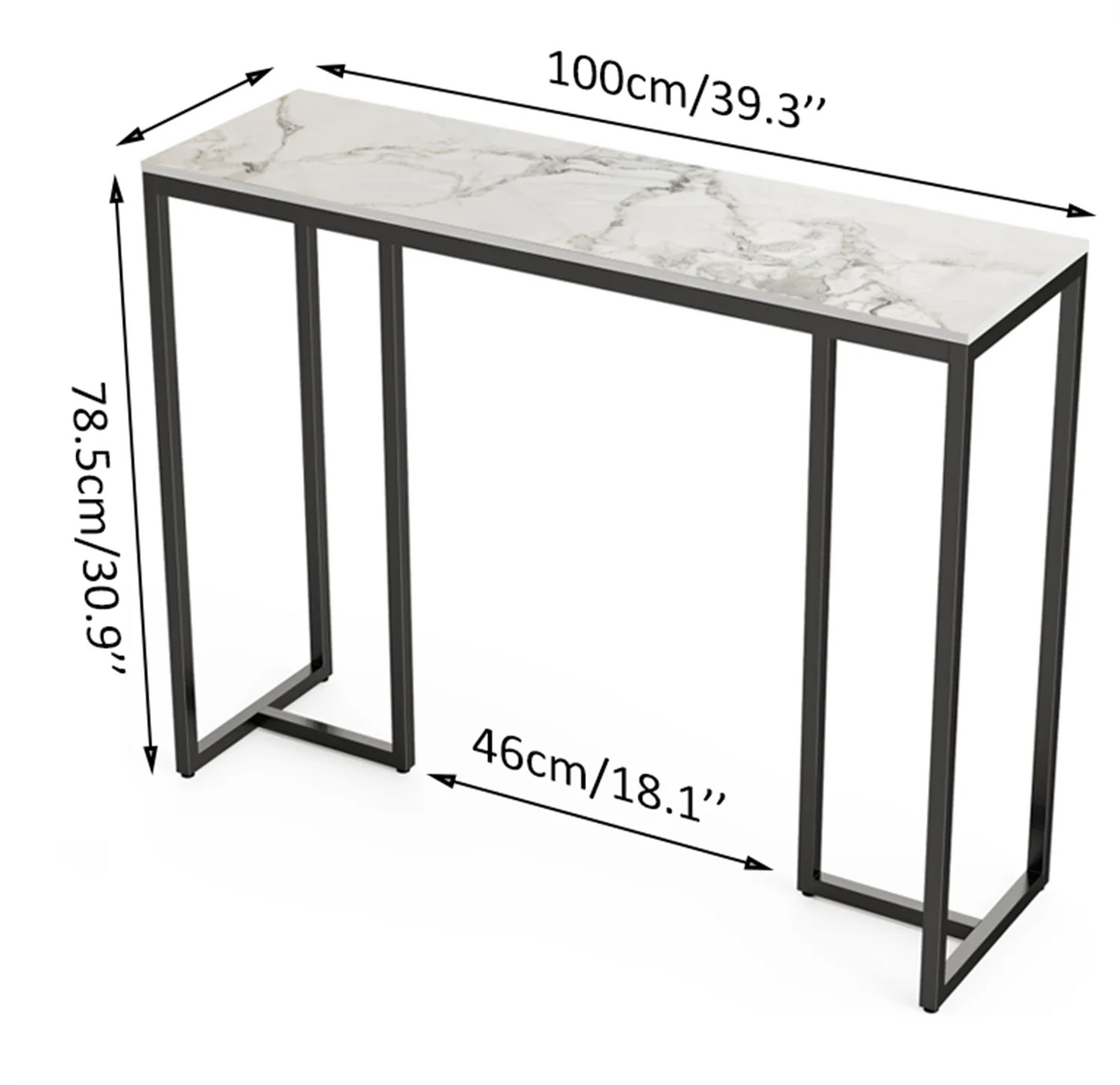 White Marble Entryway Console Table Hallway Sofa Table
